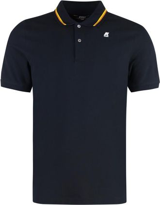 K-Way Blue Solid Shirt Collar Polo