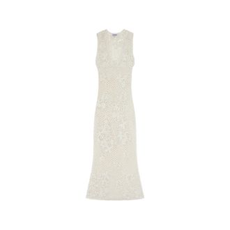Ganni Floral-appliqu&eacute; Maxi Dress