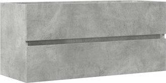 vidaXL Mobile Lavabo Grigio Cemento 100x38,5x45cm in Legno Multistrato - Vidaxl