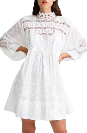 Belle & Bloom Unforgettable Oversized Lace Mini Dress in White at Nordstrom, Size X-Small