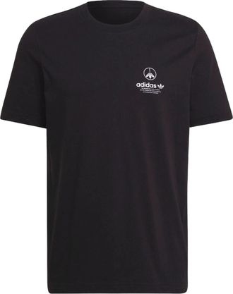 adidas Mens adidas originals Solid Color Alphabet Logo Pattern Round Neck Short Sleeve Black T-Shirt HF4908