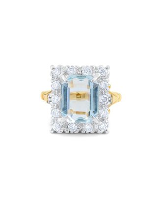 Diana M. Jewels Fine Jewelry 18K Two-Tone 7.05 Ct. Tw. Diamond & Aquamarine Ring