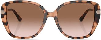 Michael Kors Flatiron tortoiseshell-effect sunglasses - women - Plastic/Polyamide - 56 - Green