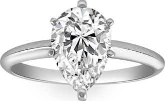 Pompeii3 2CT Platinum Pear Shape Diamond 6-Prong Solitaire Engagement Ring Lab Grown