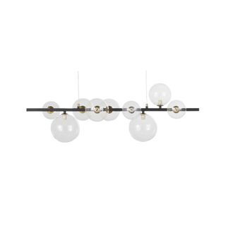 Maisons du monde L&aacute;mpara de techo de metal reciclado negro y dorado con 9 bolas de vidrio