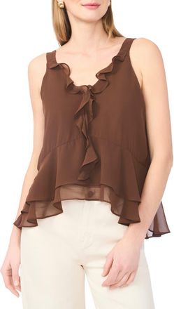 Parker Ruffle Tank Top in Shaved Chocolate at Nordstrom Rack, Size X-Small