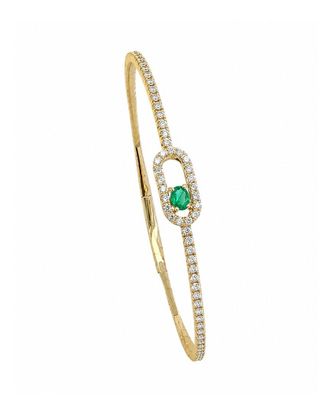 Sabrina Designs 14K 0.94 Ct. Tw. Diamond & Emerald Stackable Bangle