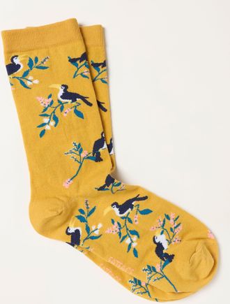 Fat Face FatFace Mustard Yellow Toucan Socks