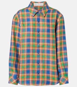 God's True Cashmere Camicia Brilliant in lino con lapislazzuli