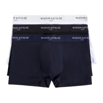 Maison Kitsun&eacute; Bottoms, male, Black, Size: L Paris Boxer Pack