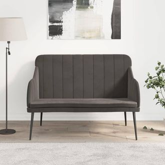 vidaXL Banco De Terciopelo Gris Oscuro 110x76x80 Cm Vidaxl