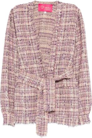 Miau by Clara Rotescu Jack met gestrikte taille en franje - Roze