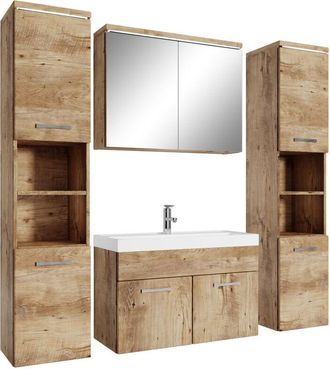 Badplaats Conjunto De Muebles De Ba&ntilde;o Paso Xl 80 Cm - Roble Casta&ntilde;o - Mueb