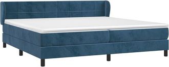 vidaXL Vidaxl - Cama Box Spring Con Colch&oacute;n Terciopelo Azul Oscuro 200x200 Cm