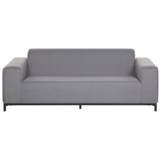 Beliani Sof&aacute; 3 Plazas De Poli&eacute;ster Gris Negro Patas Metal Interior Exterior Rovigo