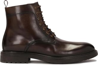 Kazar Bruin geschaduwd leren herenlaarzen - Heren - Veterlaarzen - Bruin - 40 EU - Leer - Schoenen