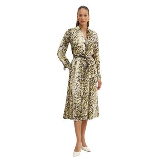 Liviana Conti Uitlopende Maxi Shirtjurk - Dames - Shirt Kleedjes - Veelkleurig - XS - Kleedjes