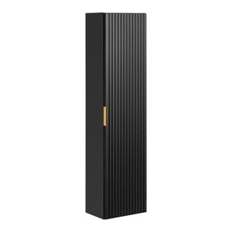Petits Meubles Columna de pared 1 puerta paneles de melamina y mdf negro mate