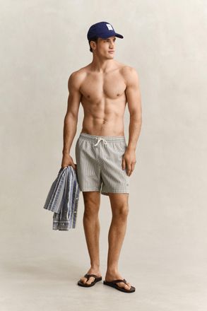 GANT Men Striped Seersucker Swim Shorts (XXXL) DRY HERB GREEN