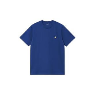 Carhartt Work in Progress Carhartt Wip, T-Shirts, male, Blue, Size: XL S/S Chase T-Shirt