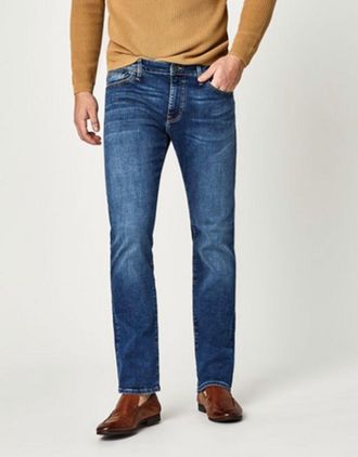 Mavi Mens Zach Mid Brushed Organic Move Jean In Blue