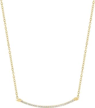 Effy 14K Gold Plated Sterling Silver Lab Grown Diamond Bar Pendant Necklace at Nordstrom Rack, Size 18