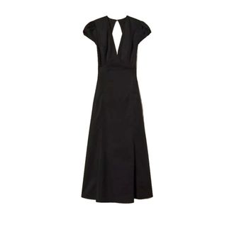 Twinset Midi Dresses, female, Black, Size: 2XS Long Poplin Dress
