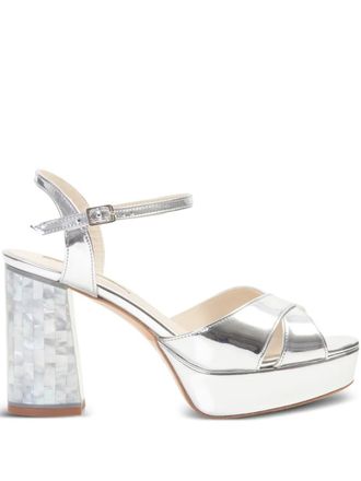 Freya Rose Nova ankle-strap heeled sandals - women - Calf Leather/Kid Leather/Calf Leather - 37 - Silver
