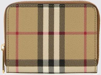 Burberry Portafoglio con zip in cotone spalmato a fantasia Vintage check
