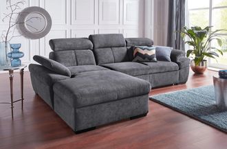 Exxpo Sofa Fashion Ecksofa »Salerno, inkl. Kopf- und Armteilverstellung, elegant & bequem, L-Form« wahlweise mit Bettfunktion und Bettkasten, tolle Detailverarbeitung