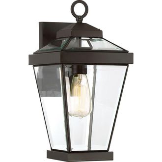 Loops Outdoor IP44 1 Bulb Wall Light Lantern Western Bronze LED E27 60W d02333