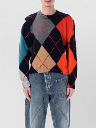 J.W.Anderson wool argyle cropped crewneck jumper