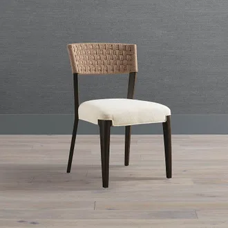 Frontgate Nori Dining Chair - Cocoa, Snow Crypton Nomad Performance - Frontgate