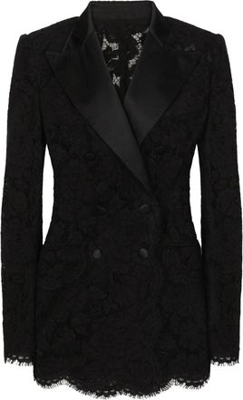 Dolce & Gabbana DNA floral lace blazer jacket - women - Viscose/Cotton/Polyamide/Silk/Polyester/Polyamide/Silk - 42 - Black