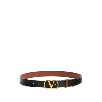 Valentino Garavani VLogo Signature Belt - female - Valentino Garavani - Belts - Brown - 90 CM - Accessories
