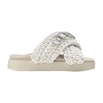 INUIKII Sliders, female, Beige, Size: 10 US Woven Stones Slider