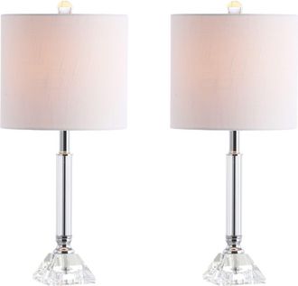 Jonathan Y Designs Dana 19.5 Crystal Column/Metal LED Table Lamp, Clear at Nordstrom
