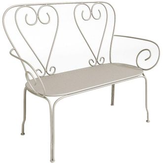 Vente-Unique Panca da giardino in Metallo Stile ferro battuto Beige - GUERMANTES