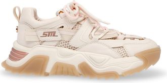Steve Madden Womens Kingdome Low Top Sneakers in Cream Rose Gld - Size UK 6