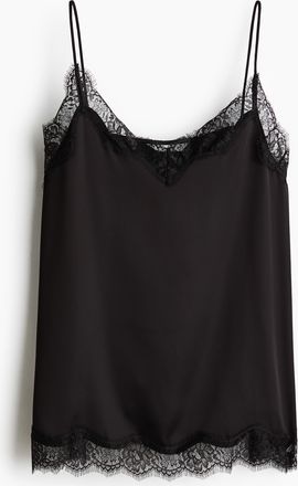 H&M Tr&auml;gertop mit Spitze - Schwarz
