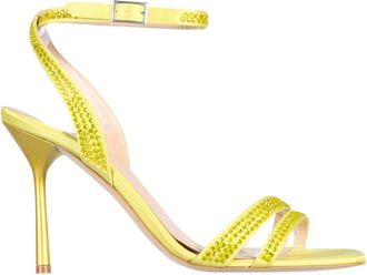 Liu Jo Sandalen met Vierkante Neus en Hoge Hak - Dames - Sandalen met hakken - Geel - 39 EU - Leer - Schoenen