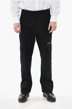 Givenchy Wool-Flannel Cargo Trousers with Concealed Closure size 50