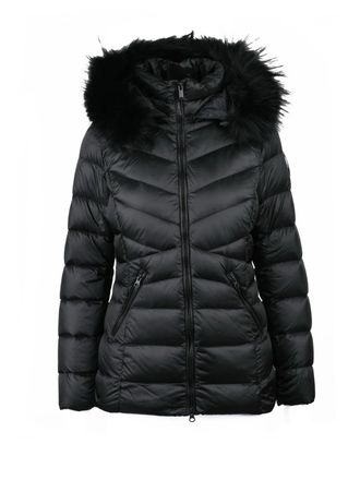 Bomboogie Black Fitted Quilted Nylon Short Down Jacket