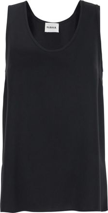 Parosh Black Solid Round Neck Top