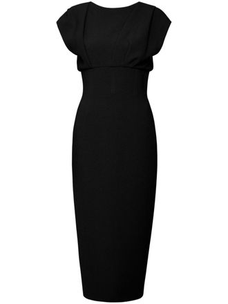 Rachel Gilbert Abito Maggie midi con drappeggio - Nero