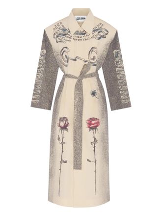 Jean Paul Gaultier Multi-Tatoo trenchcoat met print en ceintuur - Beige