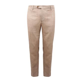 BRIGLIA 1949 Chinos, male, Beige, Size: 2XL Easy Wool/Silk Trousers Montaignes