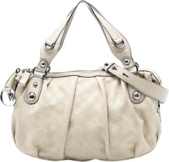Gucci Pre-owned Handbags, female, Beige, Size: ONE SIZE Pre-owned Vintage Satchel