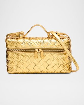 Bottega Veneta Bang Bang Embossed Laminated Leather Crossbody Bag