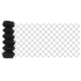 Berkfield Home Chain Link Fence Grey 0.8x25 m Steel